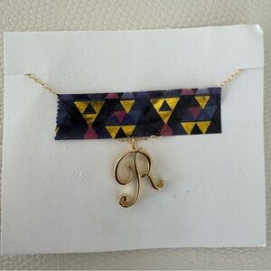 Gold Plated Initial 'R' Necklace
